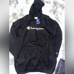 Champion Black Pullover Jersey Hooded with Logo Accent - NWT 3XLT
